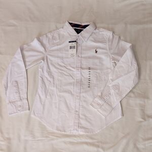 Ralph Lauren White Casual Longsleeve Button Down Shirt. Size 10